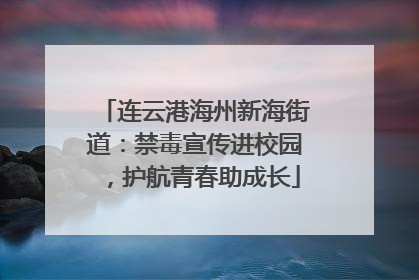 连云港海州新海街道：禁毒宣传进校园，护航青春助成长